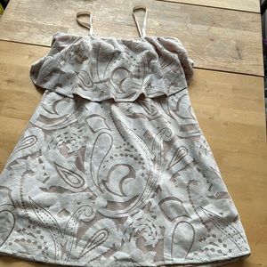 Lace mini dress with removal straps